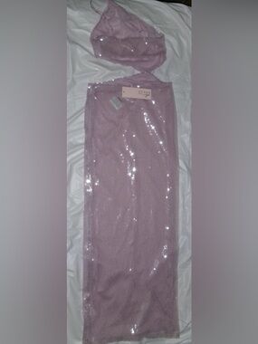 Oh Polly Lilac Sequin Maxi Dress